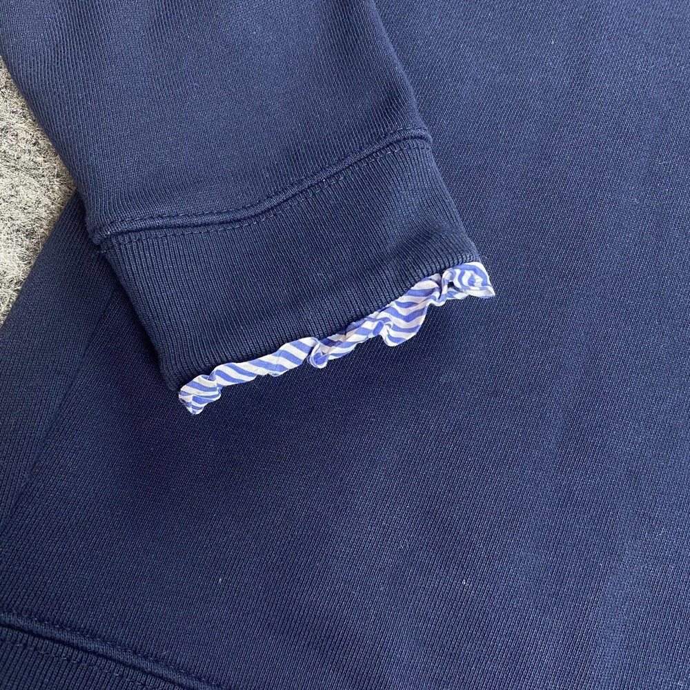J Crew Womens Sweatshirt Blue Small Stripe Collar Cuffs - Picture 3 of 7